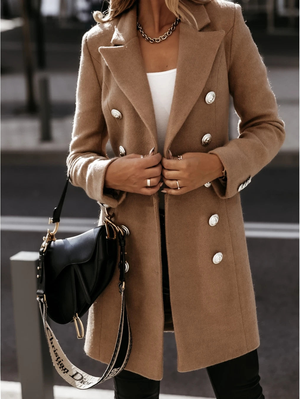 Double-breasted ladies’ jacket with a fitted cut and elegant buttons - J&B; - 2 - London-stylehouse.com