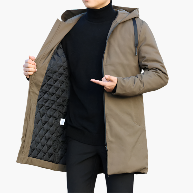 Stylische Herren-Langjacke mit Kapuze und Reißverschluss - J&B - 8 - Annoboutique