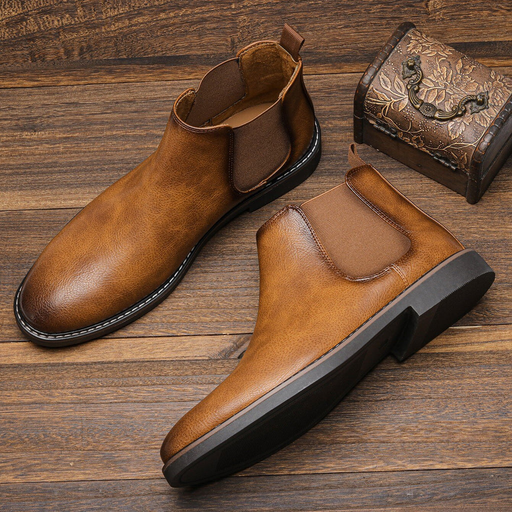 Braune Chelsea Boots für Herren mit flexiblen Einsätzen - J&B - 2 - Annoboutique