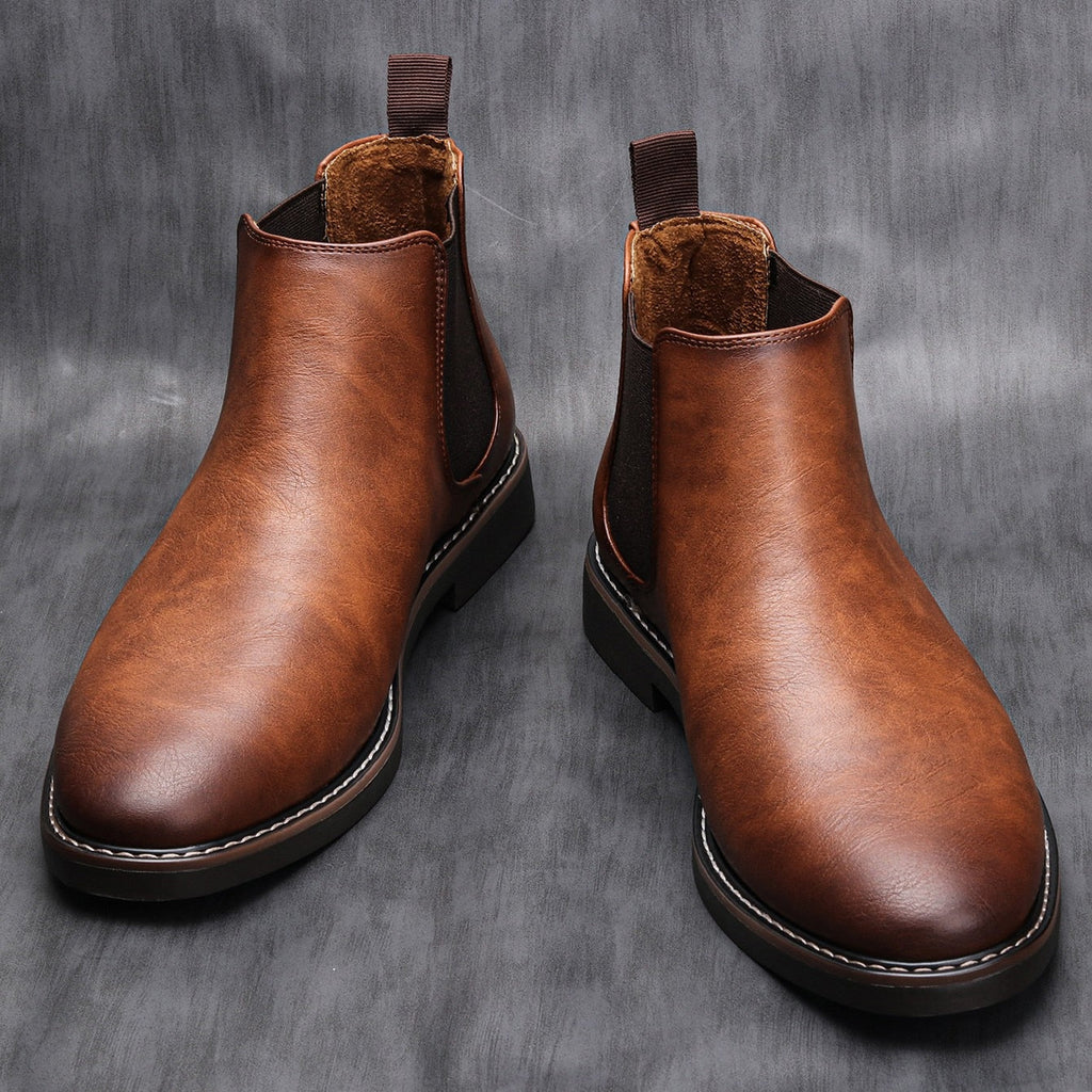 Braune Chelsea Boots für Herren mit flexiblen Einsätzen - J&B - 6 - Annoboutique
