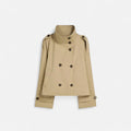 Clara – Elegante Damen Kurzjacke mit Stehkragen und Bindegürtel