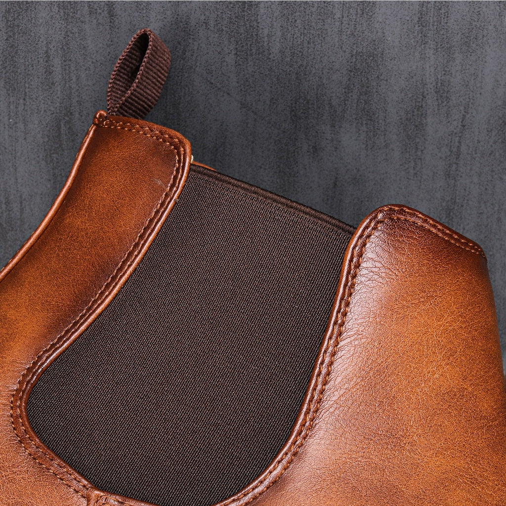 Braune Chelsea Boots für Herren mit flexiblen Einsätzen - J&B - 8 - Annoboutique