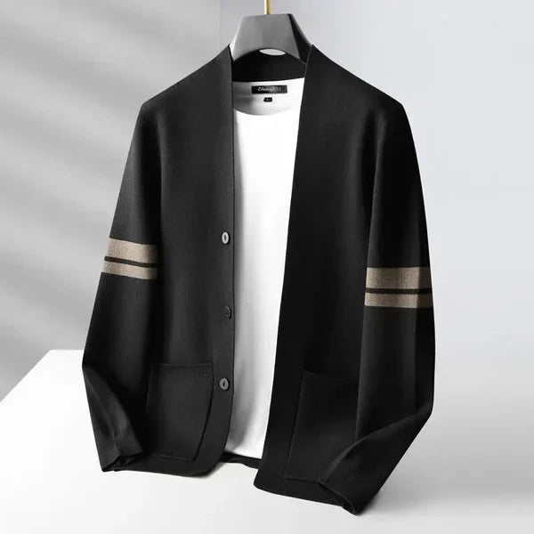 Milan – Strick-Cardigan mit Streifendetail für Herren