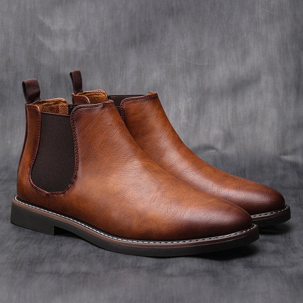 Braune Chelsea Boots für Herren mit flexiblen Einsätzen - J&B - 1 - Annoboutique
