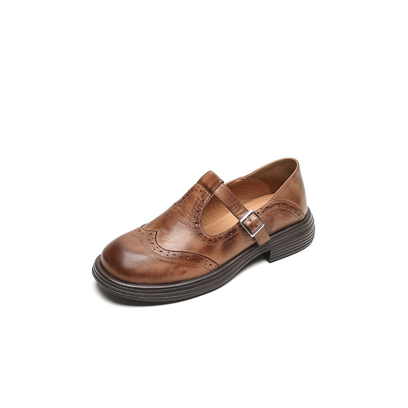 Lena – Klassische Mary Jane Schuhe mit Broguing-Details
