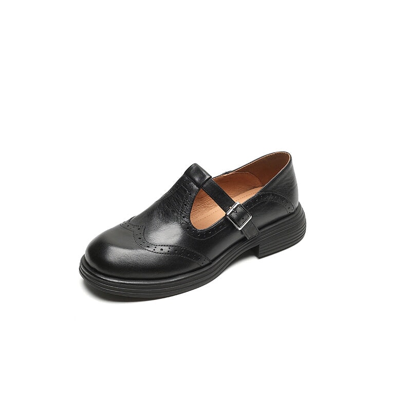 Lena – Klassische Mary Jane Schuhe mit Broguing-Details
