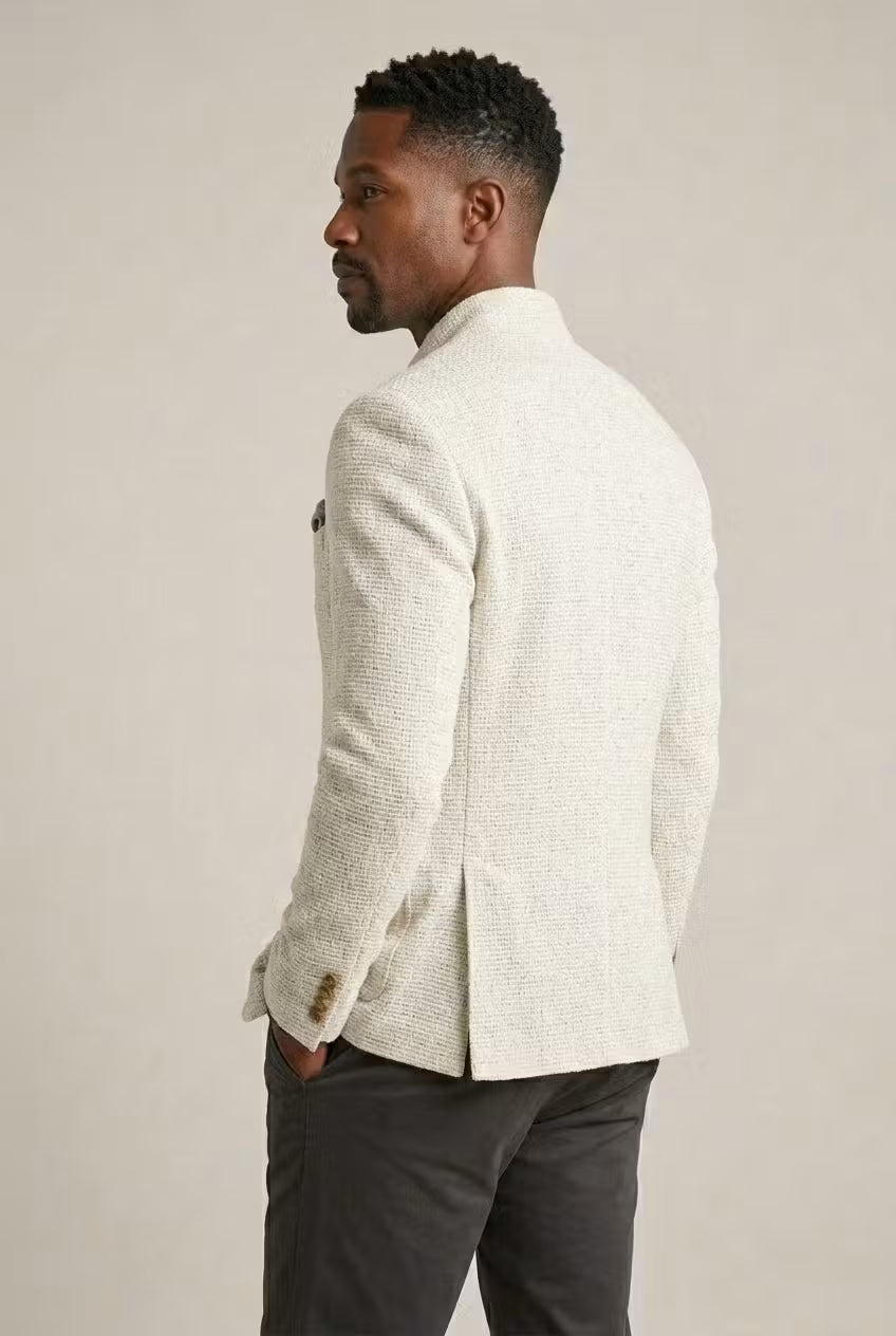 Elegante Herrenjacke mit Stehkragen und stilvollen Knopfakzenten - J&B - 4 - Annoboutique