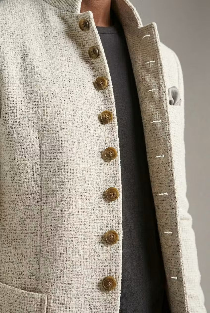 Elegante Herrenjacke mit Stehkragen und stilvollen Knopfakzenten - J&B - 3 - Annoboutique