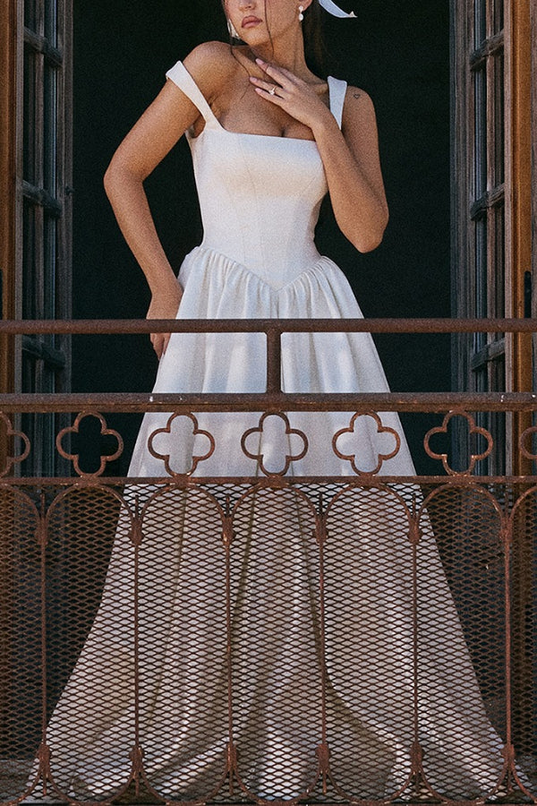 Leni – Elegant Wide Straps Corset Dress - Image 4