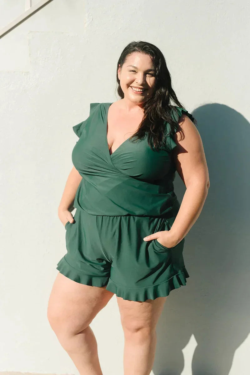 Mila – Ärmelloser Wickel Kurzoverall