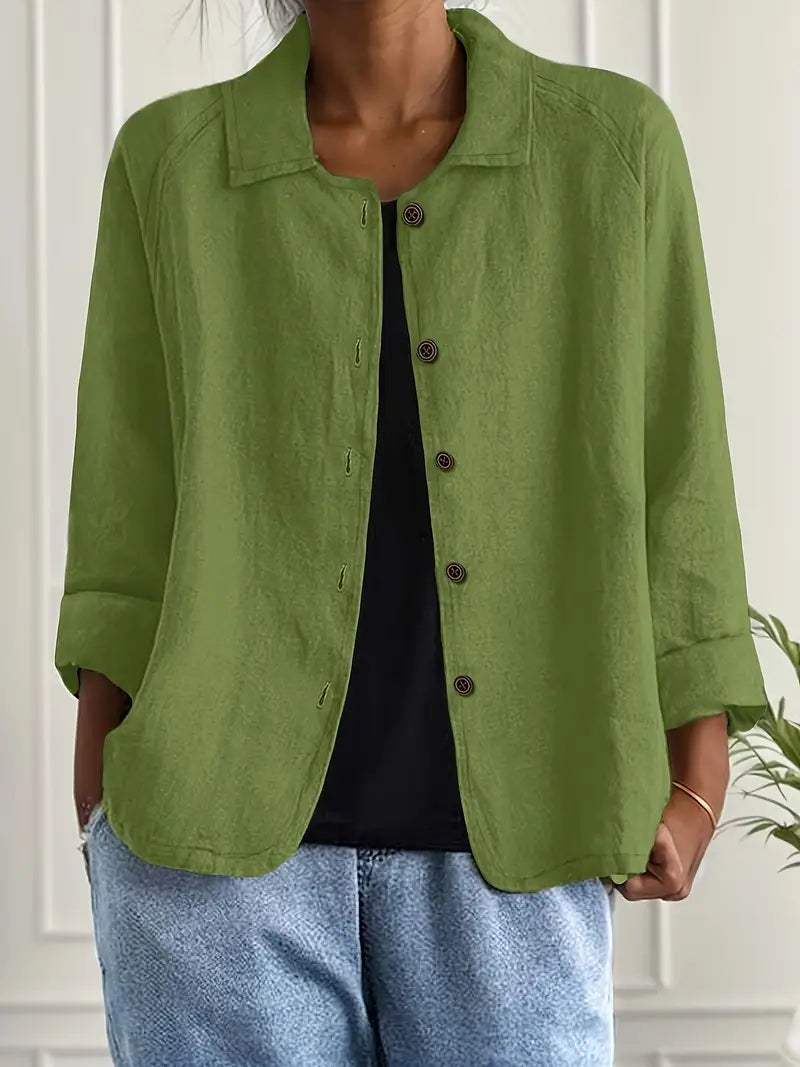 Damenjacke mit lässigem Schnitt und praktischen Knöpfen - 11 - Annoboutique