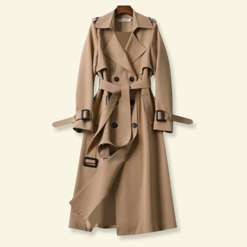 Eleganter Damen-Trenchcoat mit Taillengürtel - J&B - 1 - Atelier-Zofia