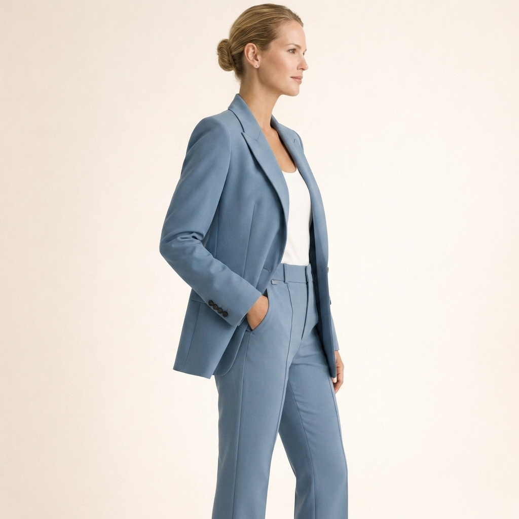 Elegantes Damen-Set: Figurbetonter Blazer und Weithosen - J&B - 11 - Annoboutique