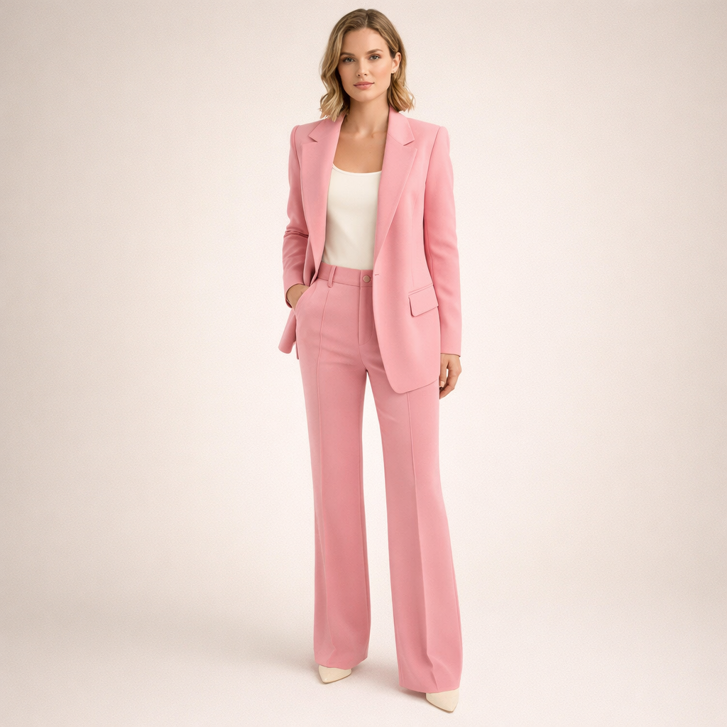 Elegantes Damen-Set: Figurbetonter Blazer und Weithosen - J&B - 13 - Annoboutique