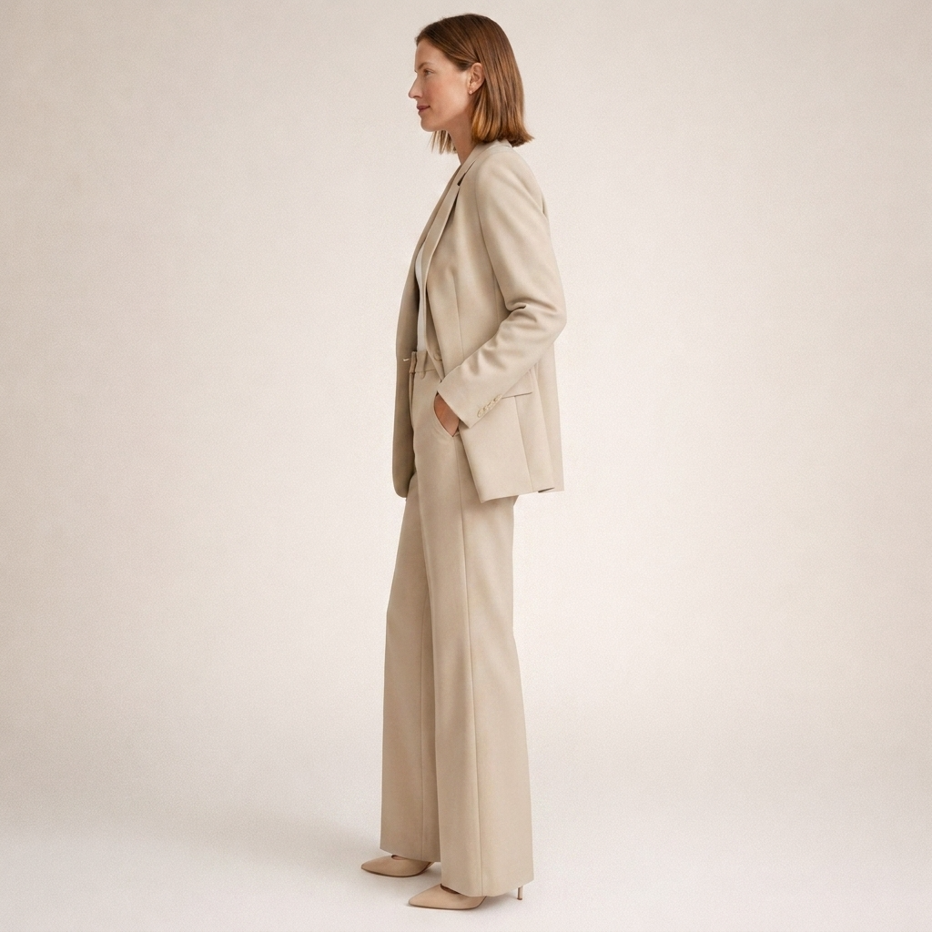 Elegantes Damen-Set: Figurbetonter Blazer und Weithosen - J&B - 3 - Annoboutique