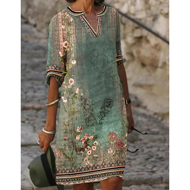 Selina – Boho Sommerkleid mit Vintage-Muster