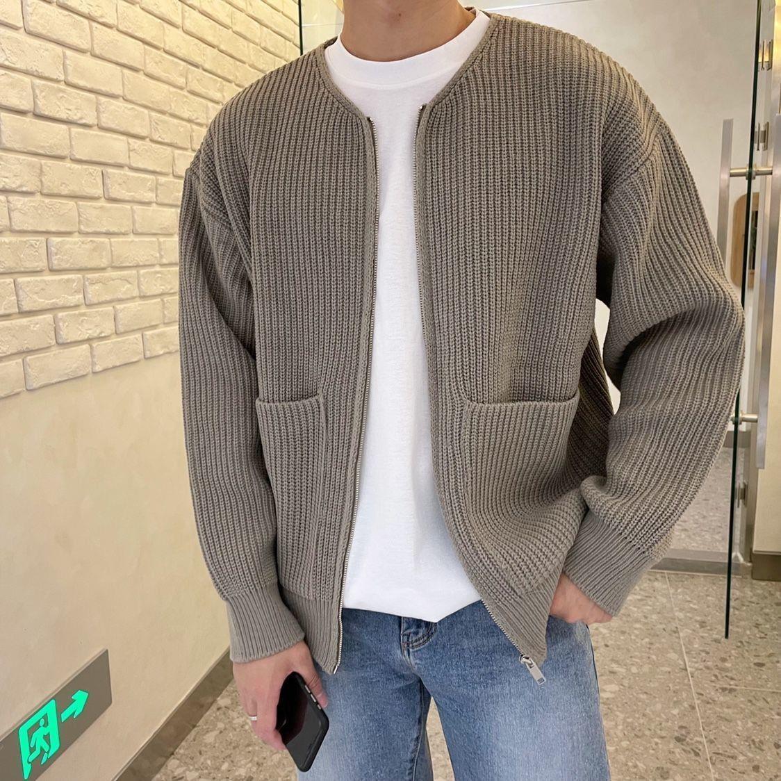 Marco - Herrenstrickjacke mit Reißverschluss und Taschen