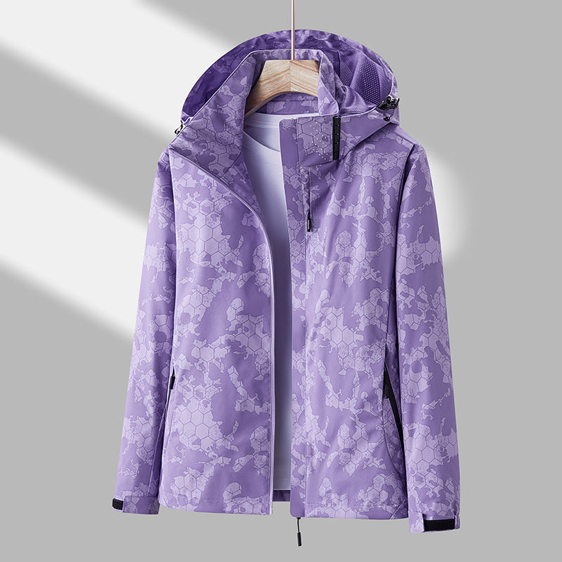 Damen Windjacke mit Kapuze in floralem Stil - J&B - 2 - Annoboutique