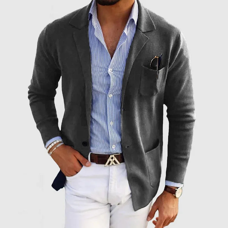 David – Lässiger Leinen Blazer Mit Klassischem Revers
