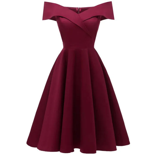 Valentina - Damen Cocktailkleid schulterfrei mit A-Linien-Schnitt