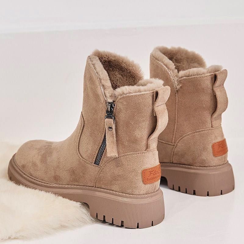 Alina - Damen Stiefeletten mit Reißverschluss und Fellfutter