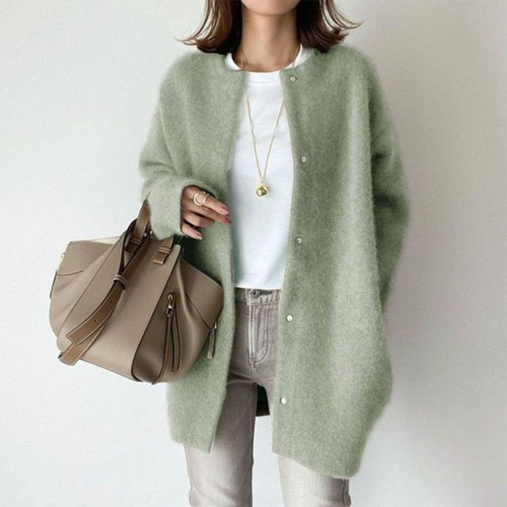 Gemütliche Damenjacke mit Knopfverschluss und lässiger Passform - J&B - 9 - Annoboutique
