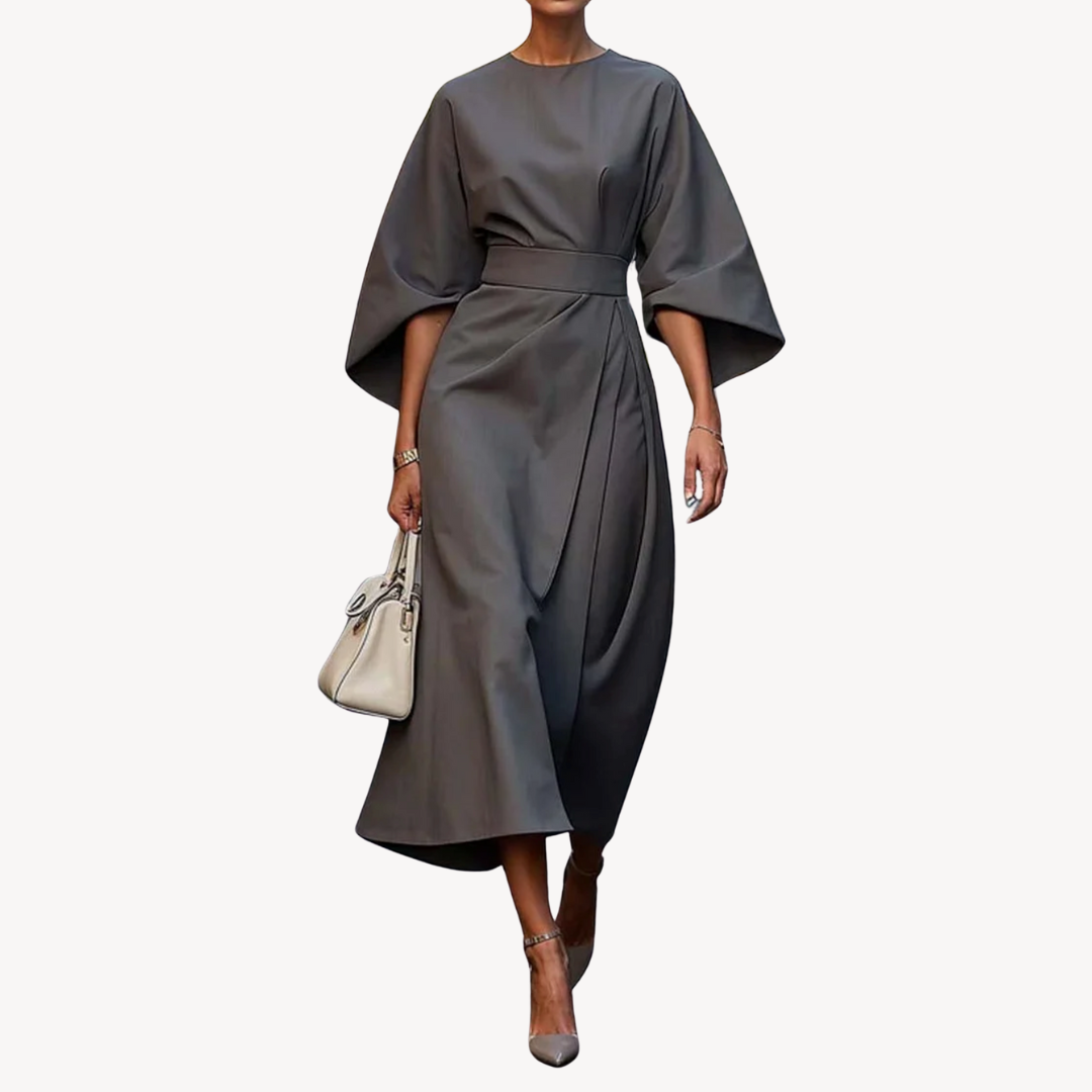 Sofia – Elegantes Midikleid Damen mit Taillenbetonung