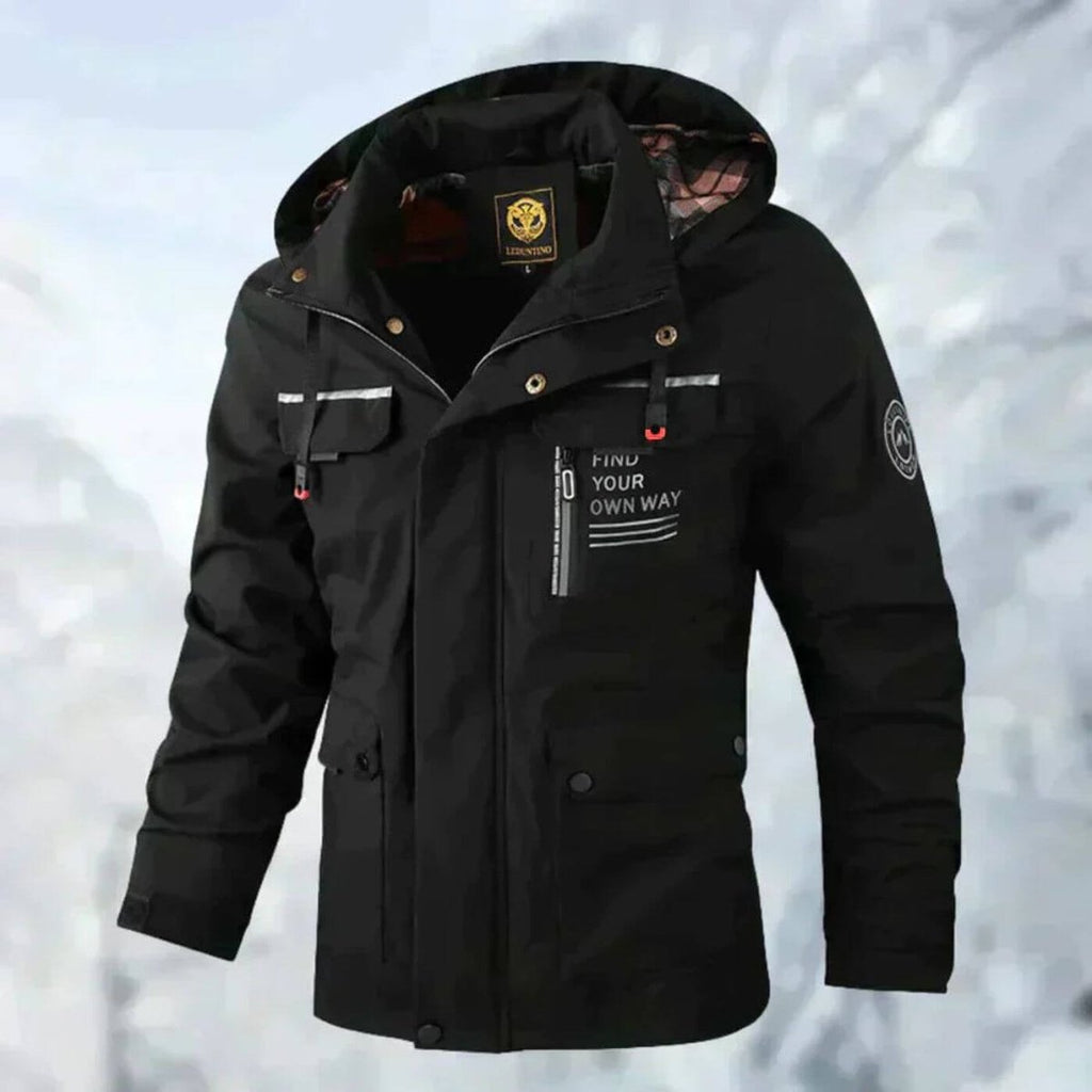 Funktionale und stylische Herrenjacke mit Kapuze - Wasserdicht von J&B - 2 - Annoboutique