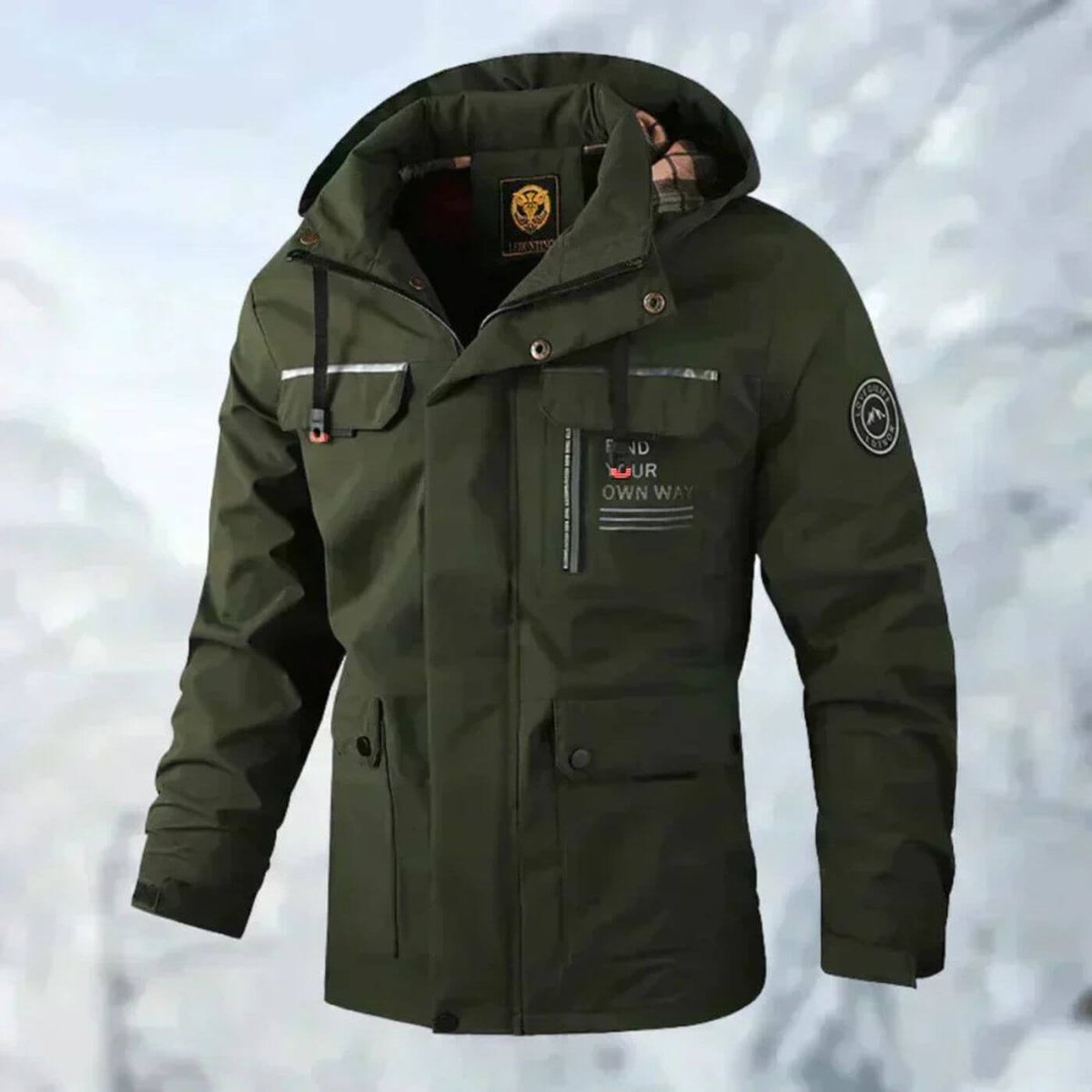 Funktionale und stylische Herrenjacke mit Kapuze - Wasserdicht von J&B - 4 - Annoboutique