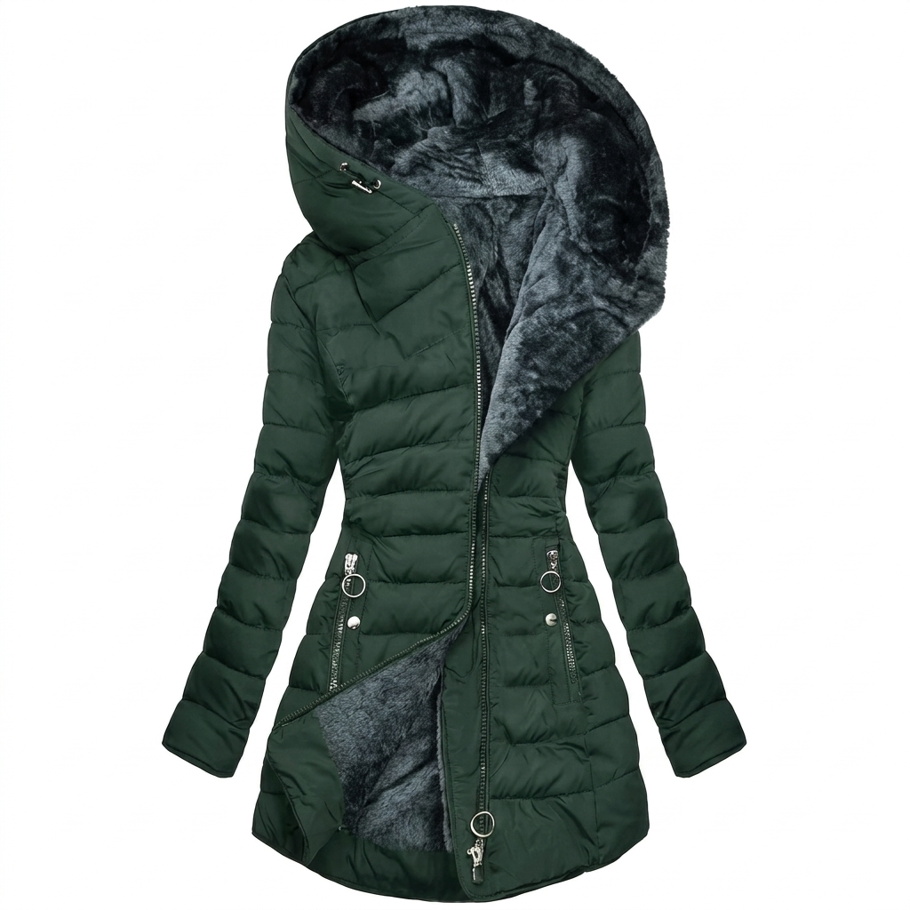 Elegante Damen Winterjacke mit Kapuze im modernen Steppstil - J&B - 4 - Annoboutique