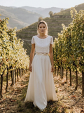 Brautkleid für die Weinberghochzeit, leichter Zweiteiler mit Spitze – Ansicht 1