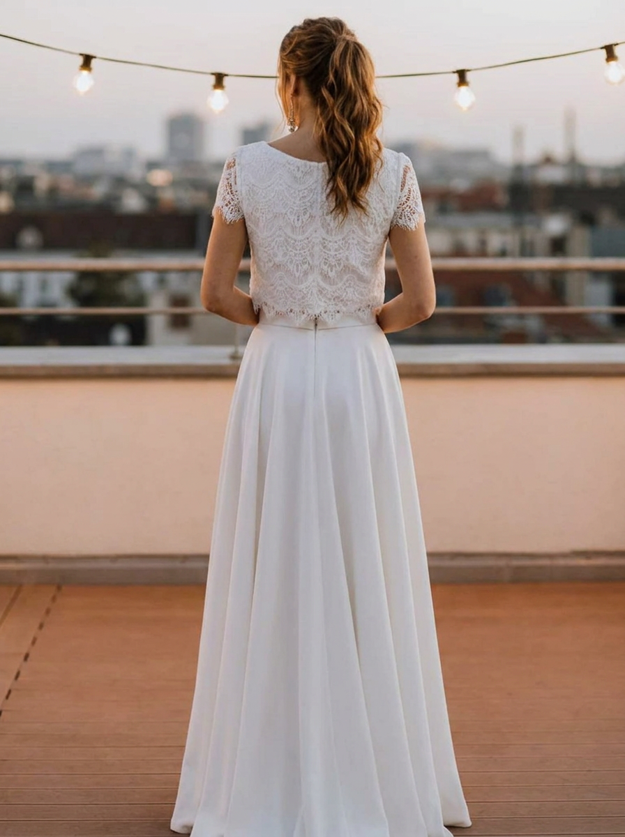 Kleid für die Verlobungsfeier, zweiteilig mit Spitzenoberteil – Ansicht 3