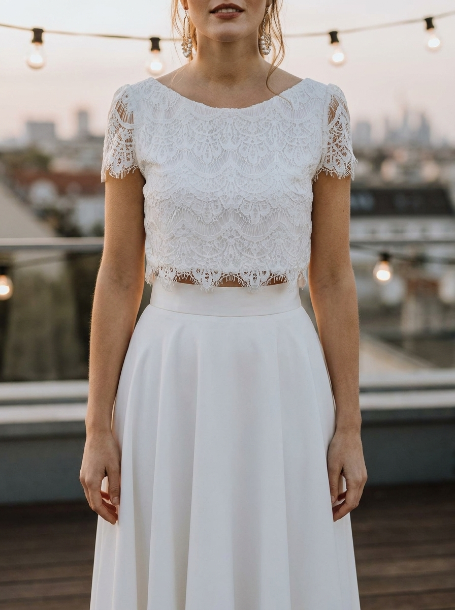 Kleid für die Verlobungsfeier, zweiteilig mit Spitzenoberteil – Ansicht 4