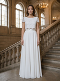 Brautkleid für die Schlosshochzeit, eleganter Zweiteiler mit Spitze – Ansicht 1