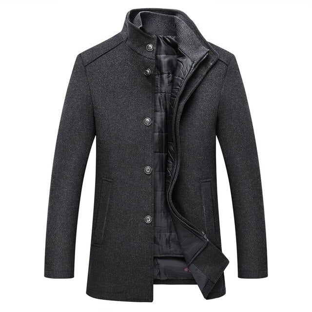 Adrian – Eleganter Herren Mantel mit Stehkragen
