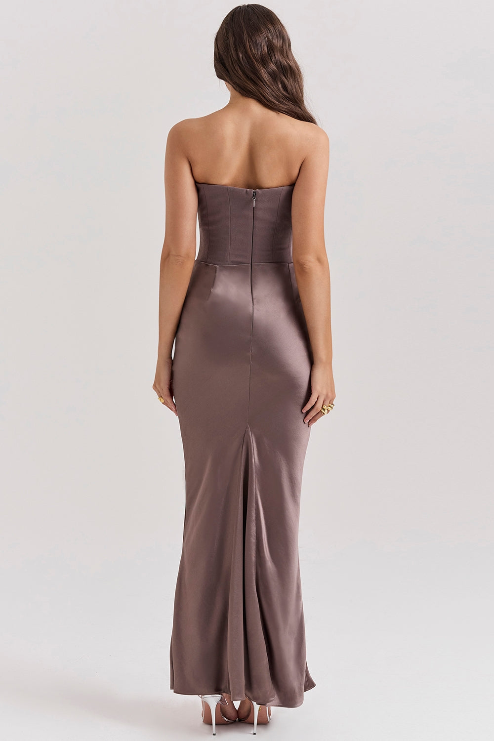 Clara – Elegantes trägerloses Damen Maxikleid