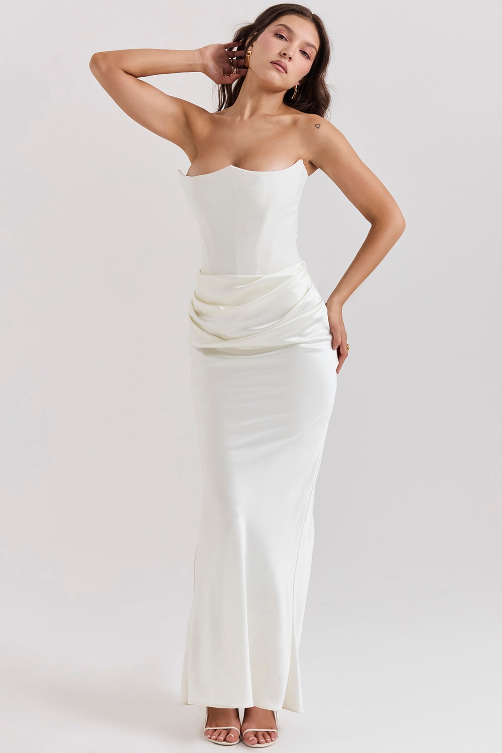 Sofía – Elegantes trägerloses Damen Maxikleid