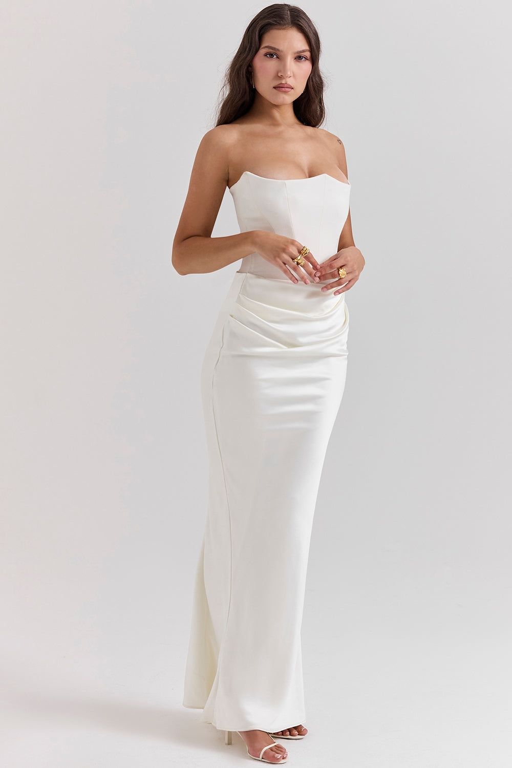 Sofía – Elegantes trägerloses Damen Maxikleid