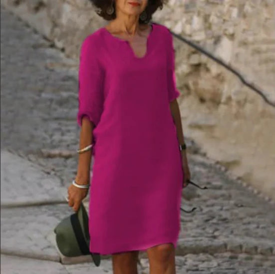 Clara – Damen Kleid mit V-Ausschnitt