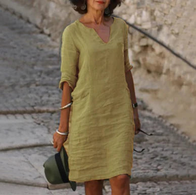 Clara – Damen Kleid mit V-Ausschnitt