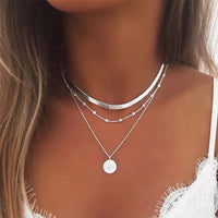 Rica – Elegant Layered Silver Necklace - Image 1