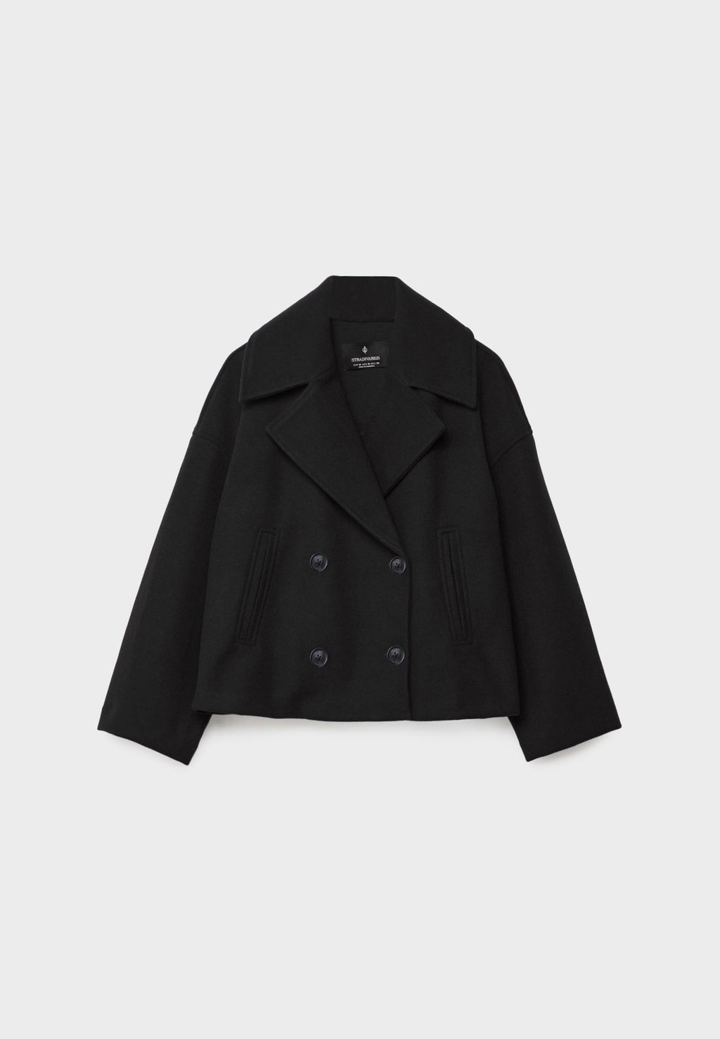 Clara – Damen Kurzmantel mit Doppelknopfleiste und Oversize-Schnitt