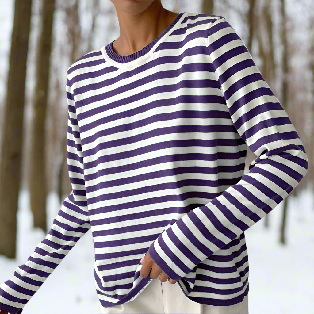 Amelia – Lässiges gestreiftes Damen Langarmshirt