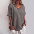 Paula – Damen Lockeres Kurzarmshirt mit Rundhalsausschnitt