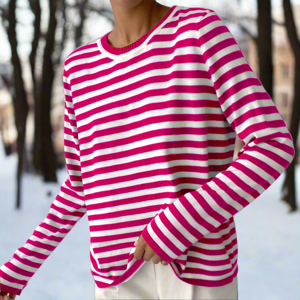 Amelia – Lässiges gestreiftes Damen Langarmshirt