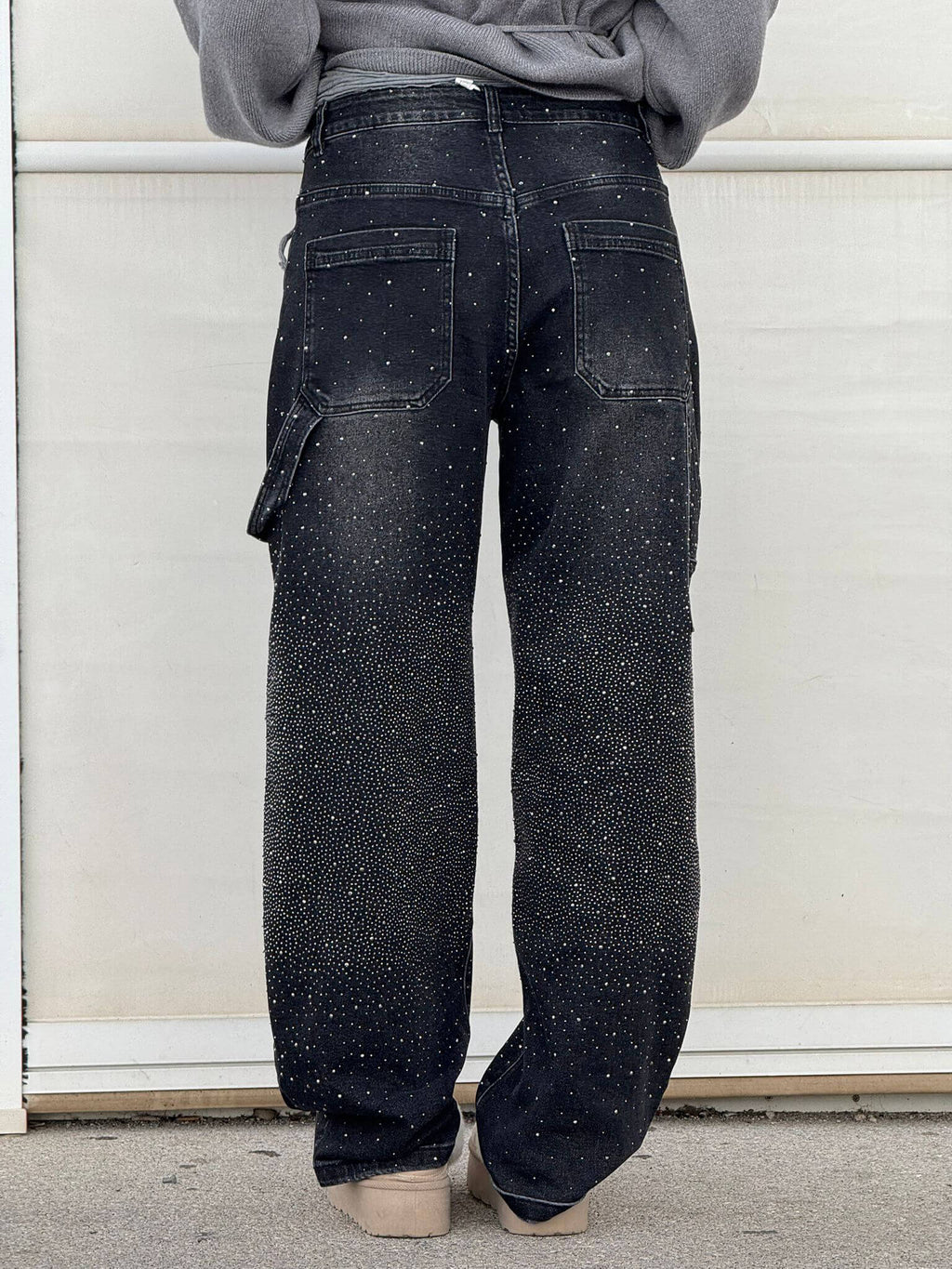 Livia - Damen Jeans mit Glitzer-Effekt und weitem Schnitt