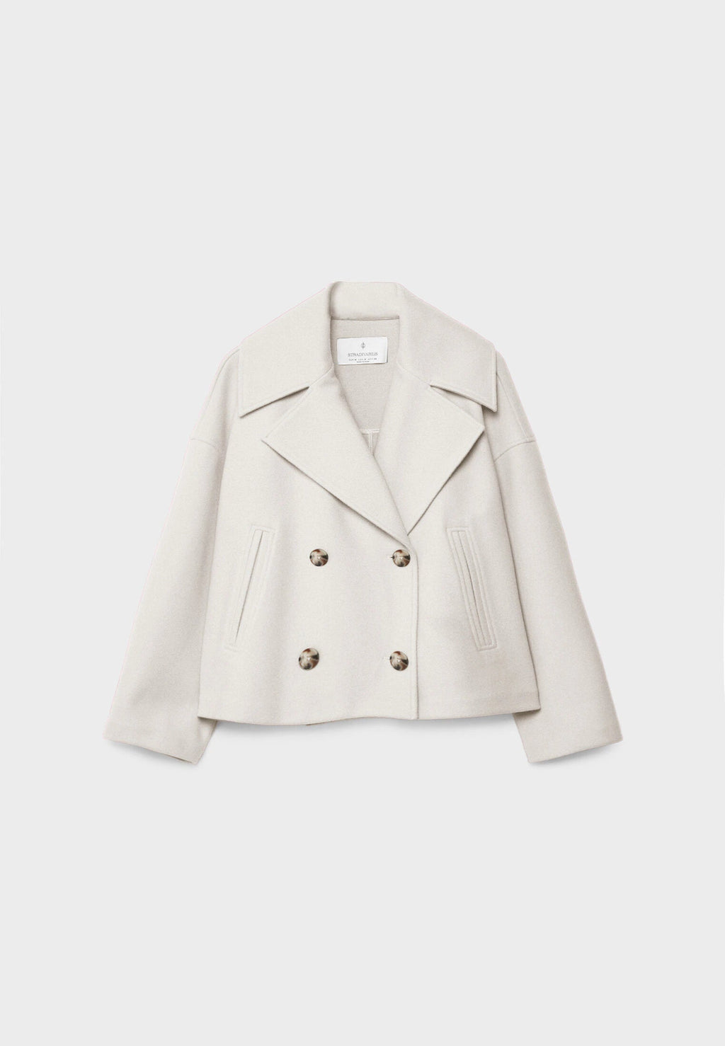 Clara – Damen Kurzmantel mit Doppelknopfleiste und Oversize-Schnitt