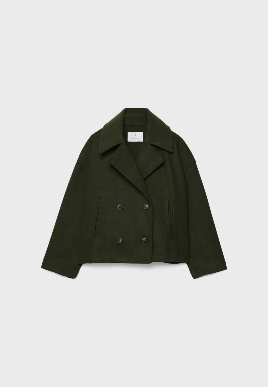 Clara – Damen Kurzmantel mit Doppelknopfleiste und Oversize-Schnitt