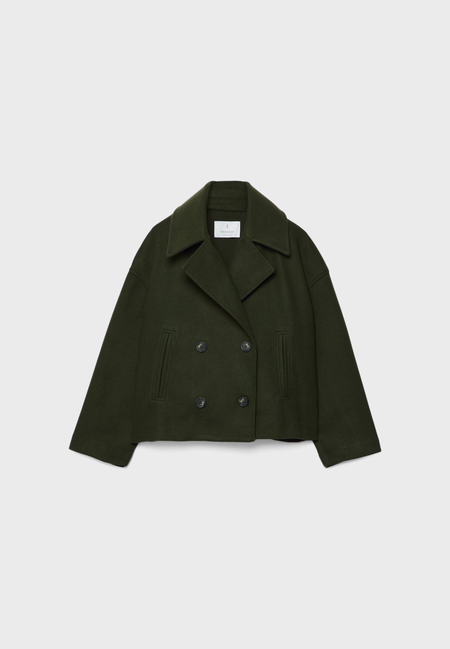 Clara – Damen Kurzmantel mit Doppelknopfleiste und Oversize-Schnitt