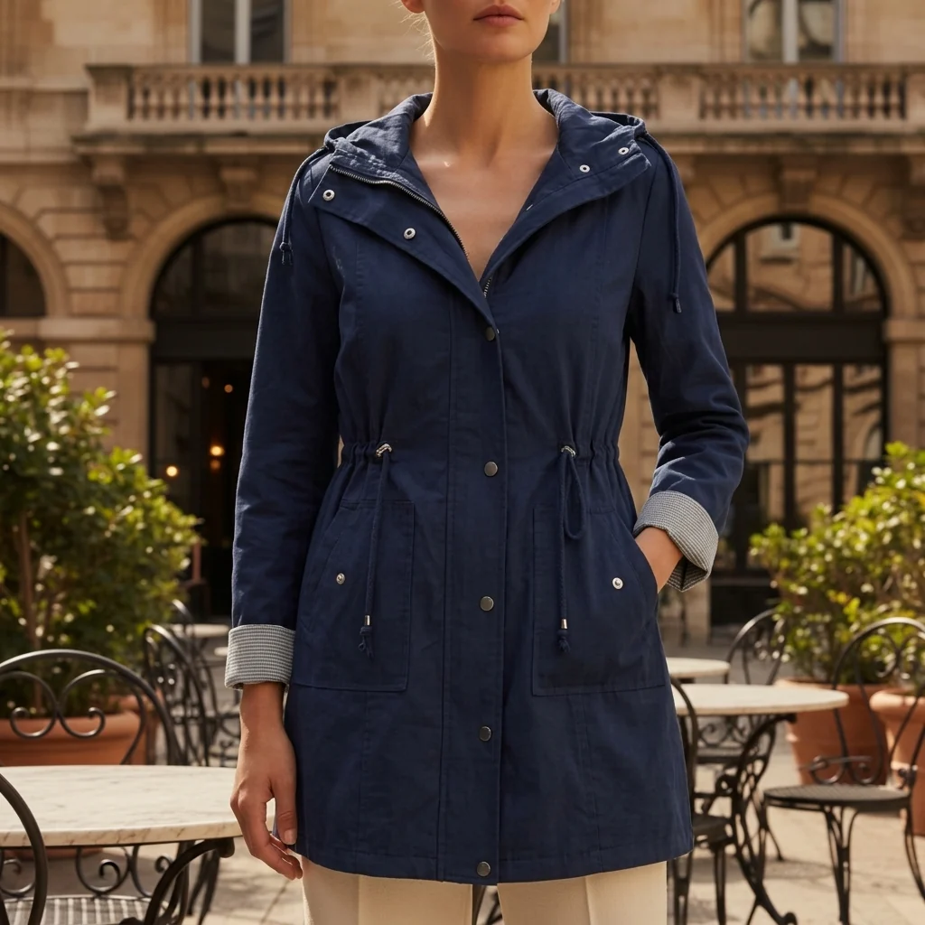 Damenjacke mit Kapuze und Kordelzug | A&B - 3 - Annoboutique